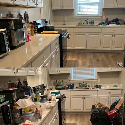 Kitchen before and after cleaning